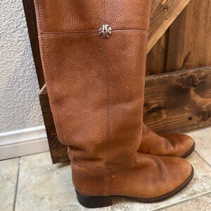 Tory Burch Jolie Brown Leather Knee High Riding Boots Size 7.5